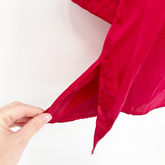 Victorias Secret Womens Y2K Satin Button Front Sleep Shirt Dress Size L Red - Picture 2 of 6